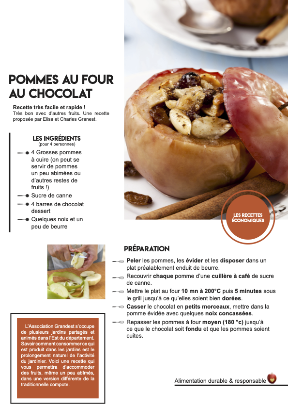 Recette de pomme au four au chocolat