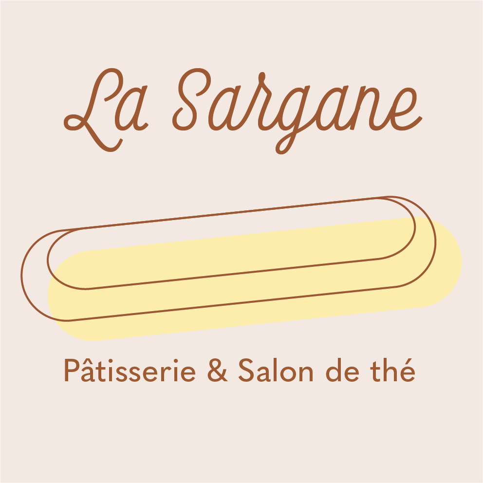 Logo en forme d'éclair à la vanille sur fond beige