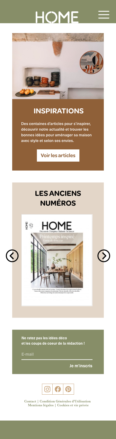 Version responsive du site HOME