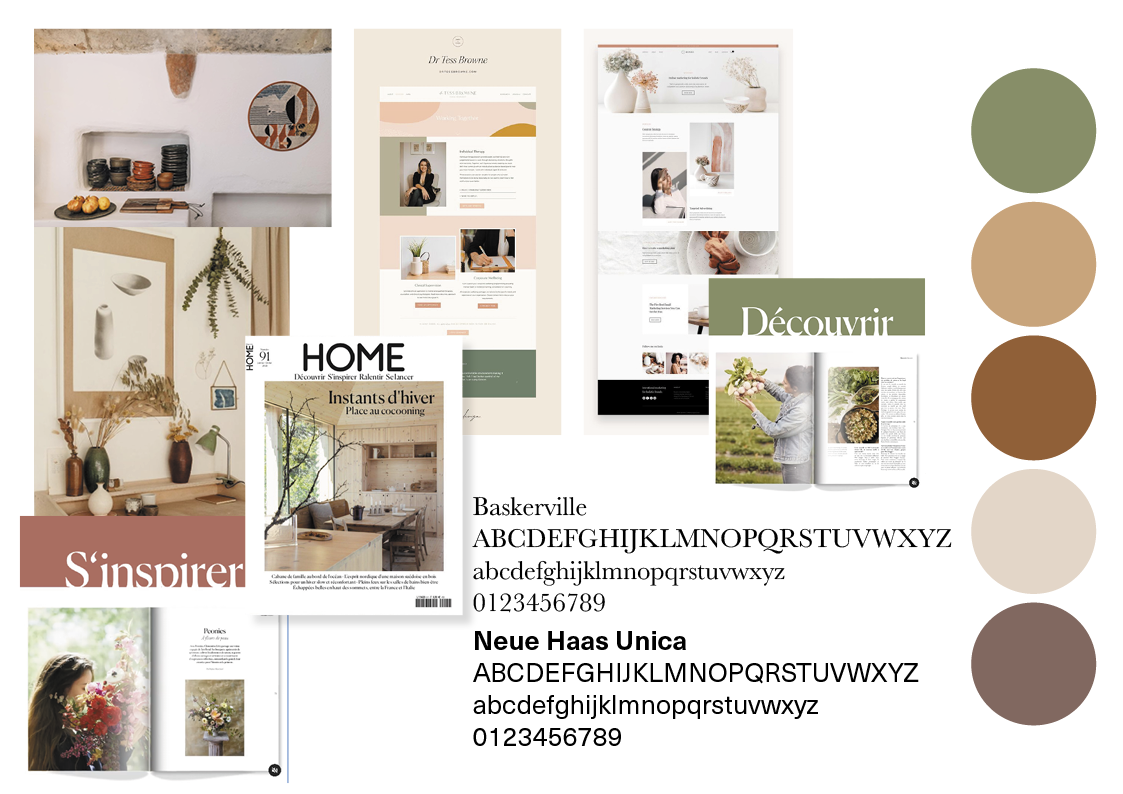 Moodboard pour la refonte du site HOME